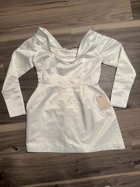 Odd Muse The Ultimate Muse Satin Bardot Mini Dress in White
